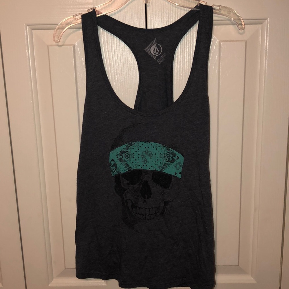 Dark Grey Volcom Skull in Bandana Shirt